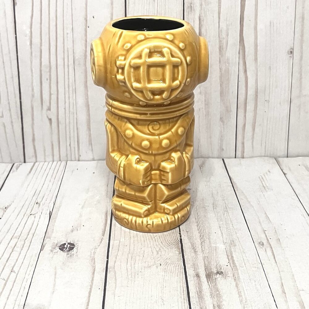 Geeki Tikis Diver Down Tiki Mug Barware Mustard Color Cocktail Tiki Mug